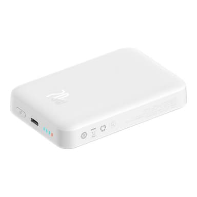 Powerbank Baseus Magnetic, 10000mAh, USB-C 20W, MagSafe (vit)