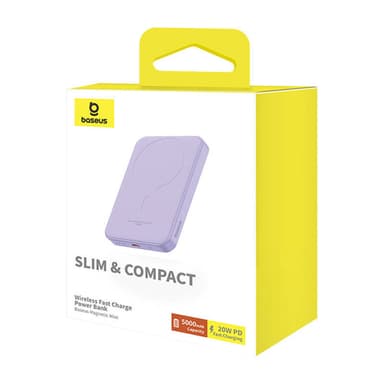 Magnetisk Mini Powerbank Baseus 5000mAh 20W (lila)