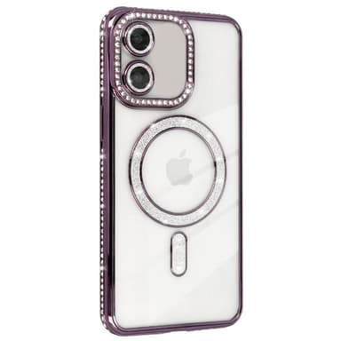 Diamond bling MagSafe skal iPhone 16 - Purple