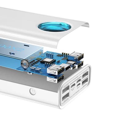 Powerbank Baseus Amblight 30000mAh, 4xUSB, USB-C, 65W (vit)