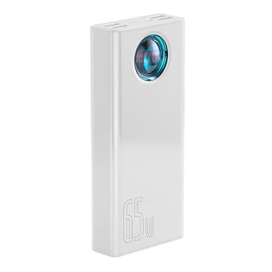 Powerbank Baseus Amblight 30000mAh, 4xUSB, USB-C, 65W (vit)