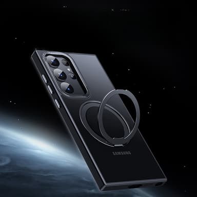 Skyddande Samsung telefonfodral med magnetstativ Svart Samsung Galaxy