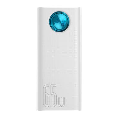 Powerbank Baseus Amblight 30000mAh, 4xUSB, USB-C, 65W (vit)