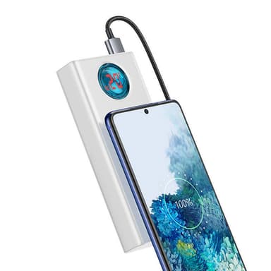 Powerbank Baseus Amblight 30000mAh, 4xUSB, USB-C, 65W (vit)