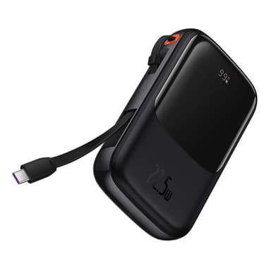 Powerbank Baseus Qpow PRO med kabel, 10000mAh, 22,5W (svart)