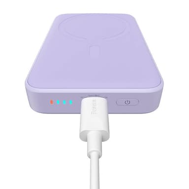 Powerbank Baseus Magnetic Mini 10000mAh, USB-C 20W MagSafe (lila)