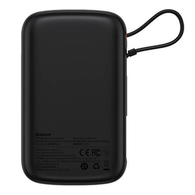 Powerbank Baseus Qpow PRO med kabel, 10000mAh, 22,5W (svart)