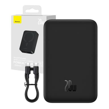 Powerbank Baseus Magnetic Mini 20000mAh, USB-C 20W MagSafe (svart)