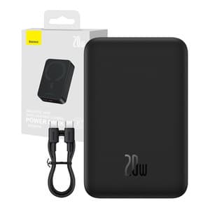 Powerbank Baseus Magnetic Mini 20000mAh, USB-C 20W MagSafe (svart)
