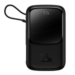 Powerbank Baseus Qpow PRO med kabel, 10000mAh, 22,5W (svart)
