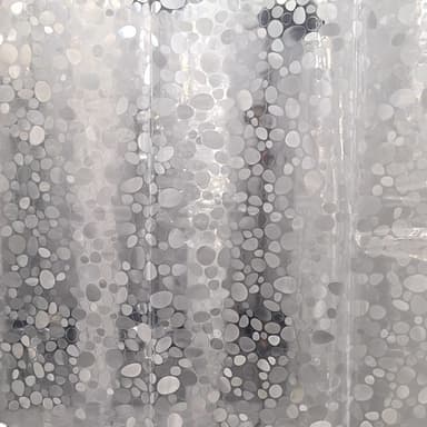 Duschdraperi med småstensmönster Transparent