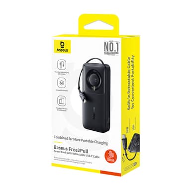 Powerbank Baseus OS Free2Pull 10000mAh 30W +kabel (svart)