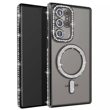 Diamond bling MagSafe skal Samsung Galaxy S23 Ultra - Svart