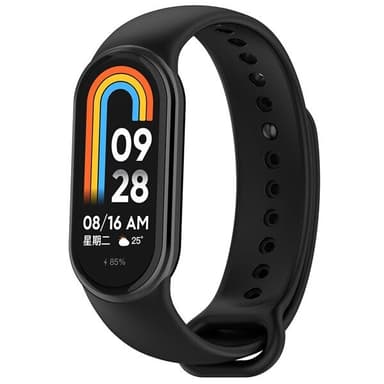 Silikonarmband tll Xiaomi Smart Band 8 / Band 9 - Svart