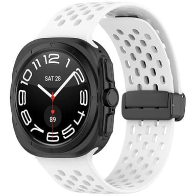 Silikonarmband med perforerad design för Samsung Galaxy Watch Ultra 47mm - Vit