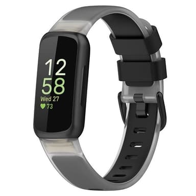 Silikonarmband till Fitbit Inspire 3 - Svart/Klar