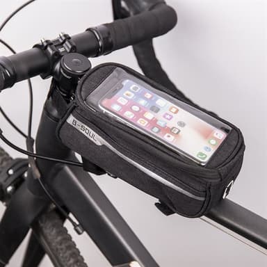 Vattentät väska till smartphone för cykelramen - Svart