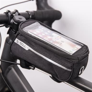 Vattentät väska till smartphone för cykelramen - Svart