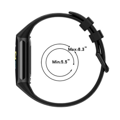 Silikonarmband till Fitbit Charge 5 / 6 - Svart