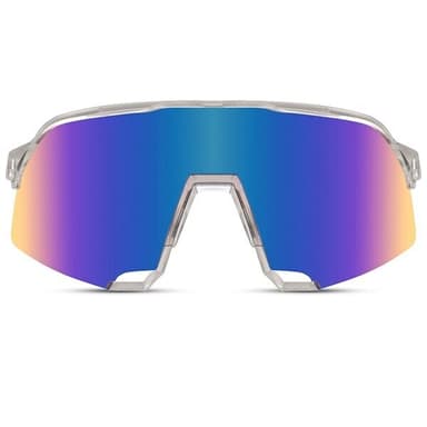 Sportiga Solglasögon med transparent båge & blå lins