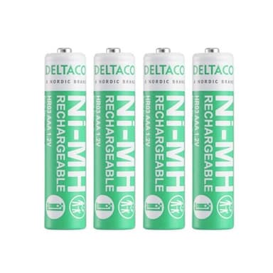 Deltaco Uppladdningsbara batterier AAA 750mAh 4-pack