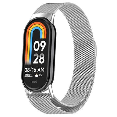 Magnetiskt Milanese armband till Xiaomi Smart Band 8 och 9 - Silver