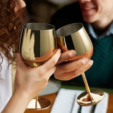 Vinglas Guld i Glas Metallic - 50cl