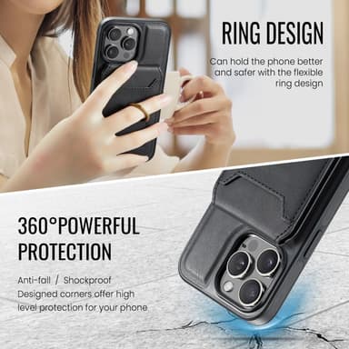 MAGKING iPhone 16 Pro K1 Series Magnetskal+Plånbok - Svart