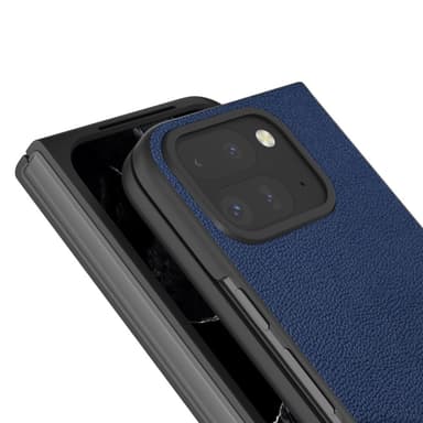 ABEEL Google Pixel 9 Pro Fold Genuine Leather Skal - Blå