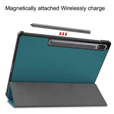 SKALO Samsung Tab S7 FE Trifold Fodral - Grön