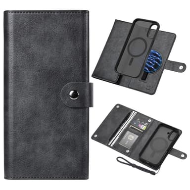 VILI iPhone 16 GVB Series Plånboksfodral i PU-Läder - Svart