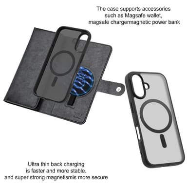 VILI iPhone 16 GVB Series Plånboksfodral i PU-Läder - Svart