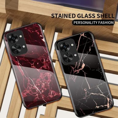 SKALO OnePlus Nord 2T 5G Marmor Härdat Glas TPU-skal - Motiv 2