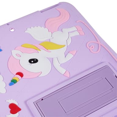 SKALO iPad 10.2 Stöttåligt Unicorn Rainbow Silikon Skal - Lila
