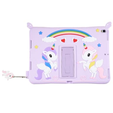 SKALO iPad 10.2 Stöttåligt Unicorn Rainbow Silikon Skal - Lila