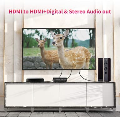 NÖRDIC HDMI 2.0 ARC 4K 60Hz HDR Extractor YUV4:4:4 HDMI input till HDMI, SPDIF, R/L och AUX output ARC Konvertare