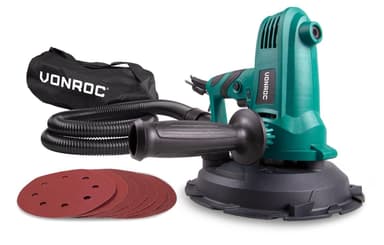 VONROC Väggslip750V – 180mm | Inkl. Dammuppsamlarpåse