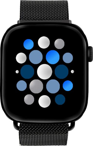 Sandstrøm Apple Watch mesh-rem 42-49 mm (svart)