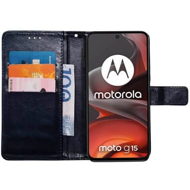 Plånboksfodral 3-kort Motorola Moto G15 - Mörkblå