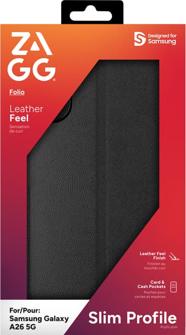 Zagg Samsung Galaxy A26 plånboksfodral (svart)