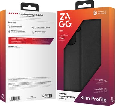 Zagg Samsung Galaxy A36 plånboksfodral (svart)