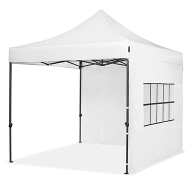 VONROC Partytält 3x3 m – Snabbmonterat Easy-Up | Inkl. 4 sidoväggar, UV-skydd 50+, Vattentätt & Fällbart | Vit