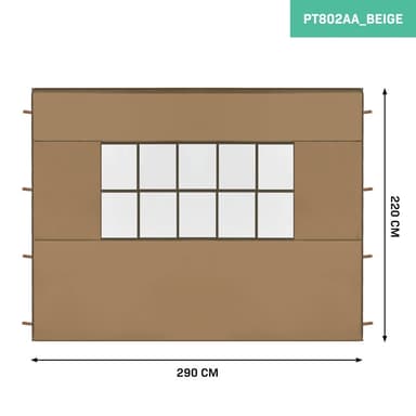 VONROC Sidoväggar för Partytält PT501XX - Beige - Vattentåligt & UV-skydd