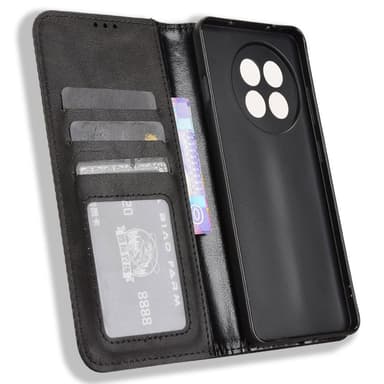 För OnePlus 13R Fodral Plånboksfodral Skal Telefonfodral Retro - Svart