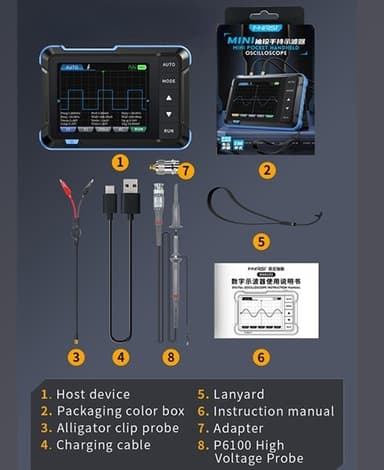 FNIRSI DSO153 2 i 1 mini oscilloskop och signalgenerator, 2.8"" Display, 5MS/s 1MHz