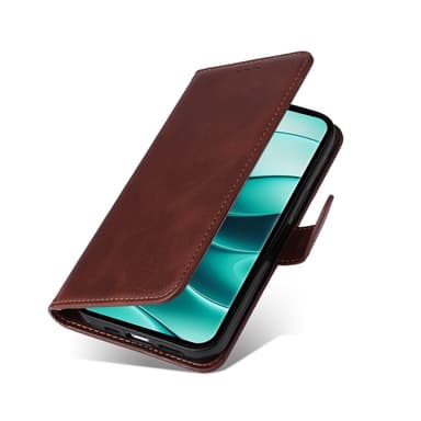 SKALO Xiaomi Redmi Note 14 Pro+ 5G PU-läder Plånboksfodral - Brun