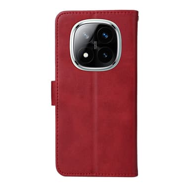 SKALO Xiaomi Redmi Note 14 Pro+ 5G PU-läder Plånboksfodral - Röd