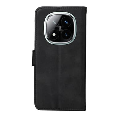 SKALO Xiaomi Redmi Note 14 Pro+ 5G PU-läder Plånboksfodral - Svart