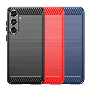 SKALO Samsung S25 Armor Carbon Skal - Röd