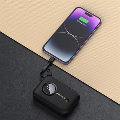 Powerbank 10000mAh med USB-C- och Lightningkabel